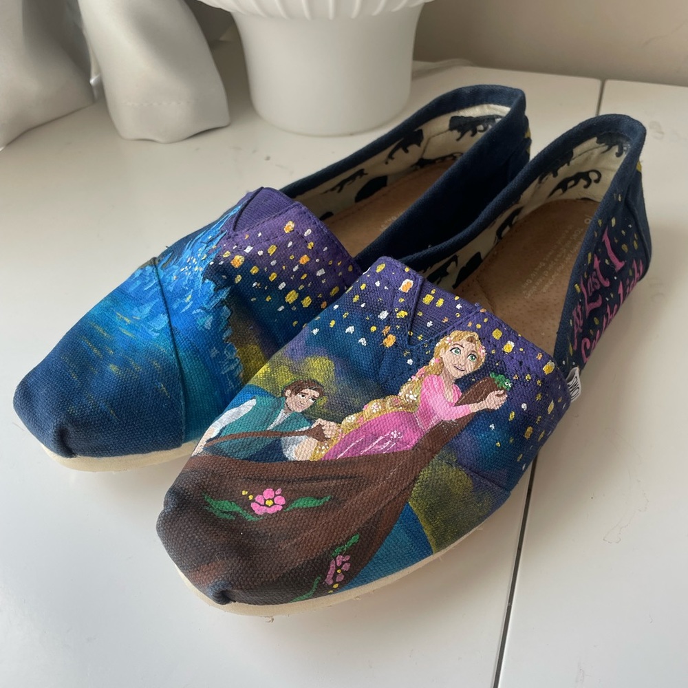 Disney’s Tangled Custom Toms Slip Ons